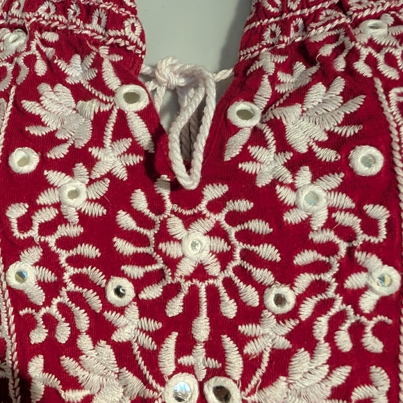 INC International Concepts Red and White Embroidered Top - Picture 2 of 10